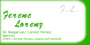 ferenc lorenz business card